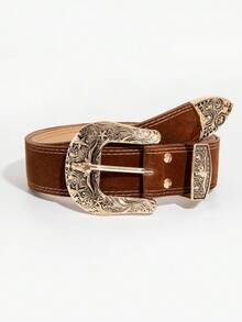 Brown Bull Head Metal Buckle