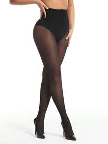 1pc And Fashionable 40D Pantyhose Women, Cozy - màu đen - Xem 4