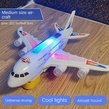 A380 Airplane Toy With Lights, Sounds And Electric Walking Function, Suitable As Birthday Gift For Boys And Girls (Batteries Not Included), Realistic Model Design. Children's Toy, Helicopter Toy, Boys' Toy, Large Airplane Toy, Model Plane, Back To School - Multicolor - View 1