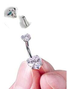 1pcs/Steel Belly Button Ring Crystal Piercing Belly Button Heart Style Belly Button Piercing Earrings Belly Button Piercing Sexy Body Jewelry Ombligo Valentine's Day, Halloween, Christmas Gift - Ngôi sao - Xem 6