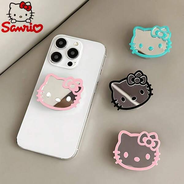 Sanrio 2 piezas Soporte de espejo para teléfono Hello Kitty, Estuche de teléfono con diseño de gatito lindo y colorido como un espejo
