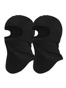1pc/2pcs Unisex Solid Color Balaclava Face Mask, Suitable For Daily Use, Outdoor Travel, Hiking, Skiing, Cycling