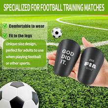 1 par de espinilleras de fútbol con diseño de cruz mini, protectores de pierna para adultos con clip - Espinilleras de fútbol mini gruesas - Adecuadas para todas las temporadas