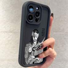 Entrega Local Funda de Teléfono Anime Samurai Japonés para iPhone 16 15 14 13 12 11 Pro Max Mini XR XS X 7 8 Plus Cubierta Trasera de TPU Suave a Prueba de Golpes - Blanco antiguo - Ver 5