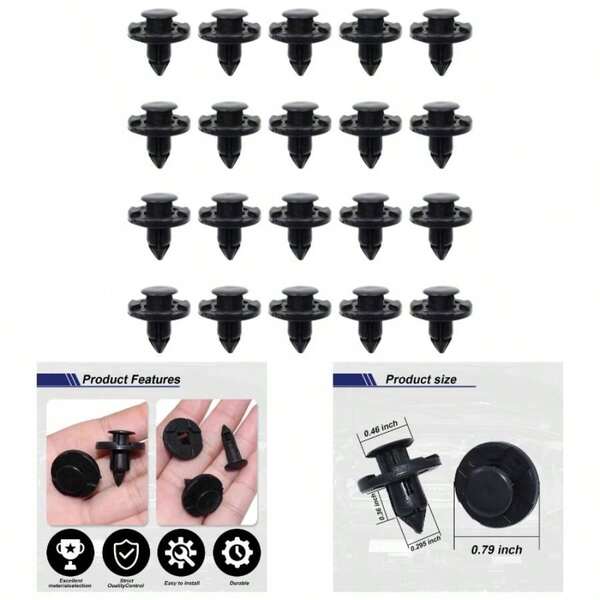 20PCS Car Bumper Rivet Fenders Liner Retainers, 8mm Plastic Push Type Splash Shield Fastener Clip, Universal Auto Body Panel Trim Clip 01553 - 09321 MR328954