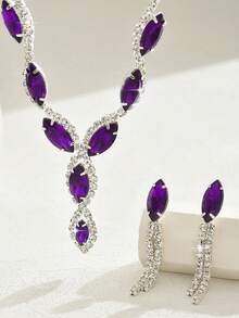 4-częściowy zestaw damskiej torebki kopertówki z kwiatowym wzorem i cekinami, na ramię, naszyjnik, kolczyki, bransoletka, luksusowy zestaw biżuterii