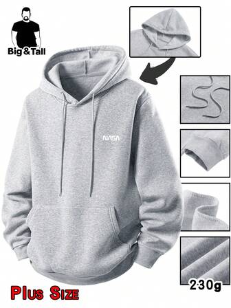 Chaqueta con capucha holgada y acolchada para hombre de talla grande, cálida y casual, versátil para otoño/invierno