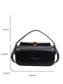 Women's Fashion Trapezoid Handbag, Elegant Minimalist Design, Versatile Shoulder/Top Handle, Large Capacity - Black - View 7