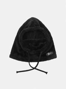 1pc Winter Warm Fleece Face Mask - Elastic Drawstring Design, Lightweight & Warm, Suitable For Cycling, Skiing And Other Outdoor Sports, Solid Color Hooded Windproof Ear Protection, Multiple Colors Available, Essential Autumn/Winter Gear, Christmas, Valentine's Day, New Year Gift - Multicolor - View 11