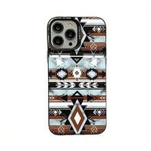 Teléfono Retro Western Cowboy Style Pattern Phone 16 15 14 13 12 11 Pro Plus Funda de lujo para teléfono móvil a prueba de golpes - Negro - Ver 6
