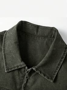 Men Fake Zipper Pocket Solid Party Casual Jacket Boyfriend Gift For Vacation Commuting Work Street, Fall