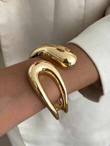 1件复古夸张不对称镂空仿珍珠水滴吊坠金属手镯，奢华魅力，适合节日派对、婚礼、日常休闲、街头风格，珠宝礼品 - 手鐲 - 查看 16