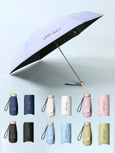 19cm/7.5in Mini Folding Umbrella, Outdoor Portable Parasol, UV Protection Sun Umbrella With Storage Bag, Sun Protection Umbrella, Sun Protection Products, 6 Ribs + Thickened Black Glue Sun Protection Coating, Travel Essential, Very Suitable For Outdoor, Travel, Summer Sun Protection, Umbrella,Windproof And Waterproof, Lightweight Parasols Daily Travel Easy To Carry,Christmas Decorations Home,Personalised Gifts