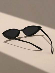 1pc Unisex Black Eye Shaped Small Frame Elegant Casual Vintage Fashion Fashion Glasses, Suitable Outfits, Sports, Beach, Festival, Travel, Street Style, Holiday, Driving, Outdoor Activities, Party Summer Beach Vacation,Outdoor,Travel - 彩色 - 查看 3