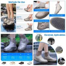 Cubre Zapatos Impermeable Lluvia para Hombre y Mujer, Silicona Cubrezapatos de Lluvia, Funda de Zapato Reutilizable, Cubierta de Silicona Antideslizante para Los Das de Lluvia - XXL[43-45] - Ver 1