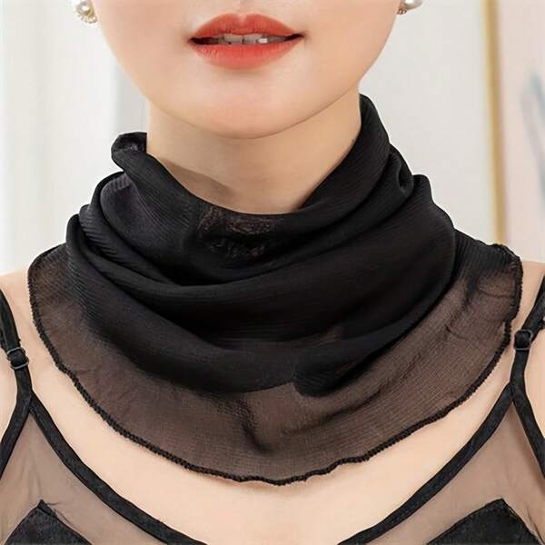 Multifunctional Ear-Hanging Face Scarf, Available In Solid Color And Printed Patterns, Mesh Anti-Mosquito Outdoor Neck Warmer, Floral Plant Polka Leopard Geometric Pattern Chain Design, Breathable Elegant Mother's Day