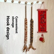 1pc New Realistic Feather Duster, Cat Teaser Wand With Feather & Sisal Rope Handle, Scratch & Bite Resistant, Helps Cats Relieve Boredom And Consume Energy, Pet Supplies - Multicolor - View 5