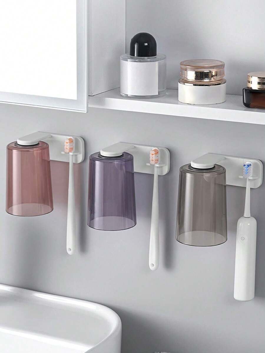2pcs Magnetic Toothbrush Holder, Quick Drying Design - Transparent Waterproof Bathroom Storage Rack, Suitable For Wall Mounted Storage, Modern Home Decor, Countertop Essential, Small Space Solution And Travel Bathroom Accessory - Fits Sink, Vanity, Dorm, RV Bathroom For Hygiene Storage, Space Saving, Reopening