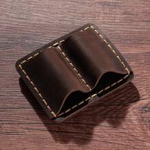 Soporte de Lazo para Bolígrafo de Cuero Retro, Soporte de Lápiz de Cuero de Vaca con Clip de Metal para Cuadernos, Diarios, Planificadores y Papelería - Azul - Ver 9