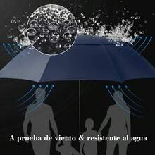 Paraguas de Sombrilla con Proteccin Paraguas de Pro - Line Resistente al Viento Paraguas con Construccin de Fibra de Vidrio Sombrilla Ligero Resistente al AguaAzul - Azul - Ver 4