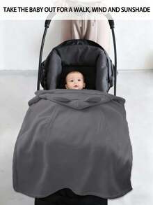 1 Stück Baby Kinderwagen Windschutz, Baby Auto Windabdeckung und winddichte Umhänge für Hüfttragegriff. Geeignet für Kinderwagen und Tragetücher, ein warmer Begleiter für den Babytransport im Winter. Ein Produkt für Mutter und Kind, ein Muss für den Winter, ideal für Ausflüge und Reisen, auch ein tolles Geschenk zu Feiertagen. - Zementgrau - Übersicht 3