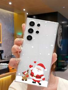 1 chiếc ốp lưng điện thoại mềm hình ông già Noel và tuần lộc, tương thích với iPhone 17/17 Air/17 Pro/17 Pro Max, Honor, Redmi, Galaxy A04e/12/A13/A14/A34/A50/A52/A53/A54/S21/S22/S23/S24/S25/S25Ultra, 6A/7A/8A, 12T/13T - Trong sáng - Xem 4