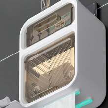 1pc Wall-Mounted Tissue Box, Waterproof Toilet Paper Holder, Bathroom Tissue Roll Dispenser, Facial Towel Storage Box, Suitable For Bathroom, Kitchen, Christmas, Mother's Day, Valentine's Day Gift - Multicolor - View 9