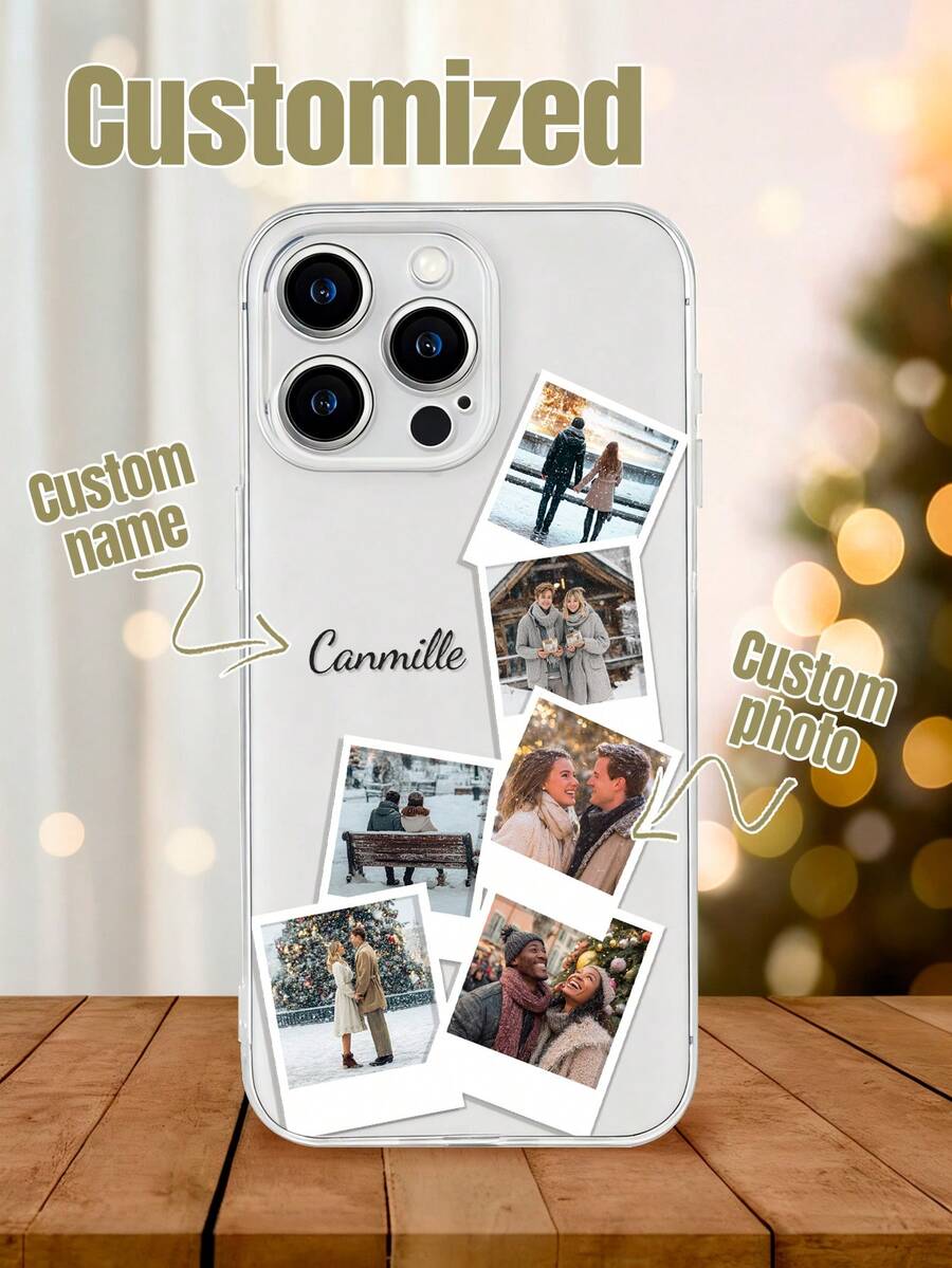 1 Stück personalisiertes Familien-, Freunde-, Paarsignatur-Foto 6 Stücke TPU transparentes 1.0 Handyhülle kompatibel mit iPhone 16 Pro Max/17/17 Pro Max/17 Air und anderen Modellen