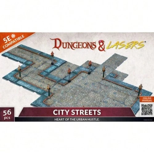 Archon Studio Dungeons & Lasers: City Streets Miniature Terrain - Unpainted Compatible With And Other RPG Tabletop Games - Teal Blue - View 1