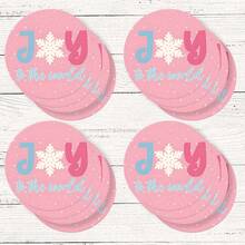 4pcs/8pcs Pink Christmas Theme Coasters, Christmas Pattern Absorbent Pads Coffee Mats Drink Coasters, Kitchen Table Room Bar Decor Holiday Gift - Multicolor - View 20