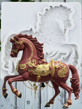 Horse Silicone Mold Running Horse Fondant Molds Animal Themed Cake Decoration Cupcake Topper Candy Chocolate Polymer Clay Gum Paste