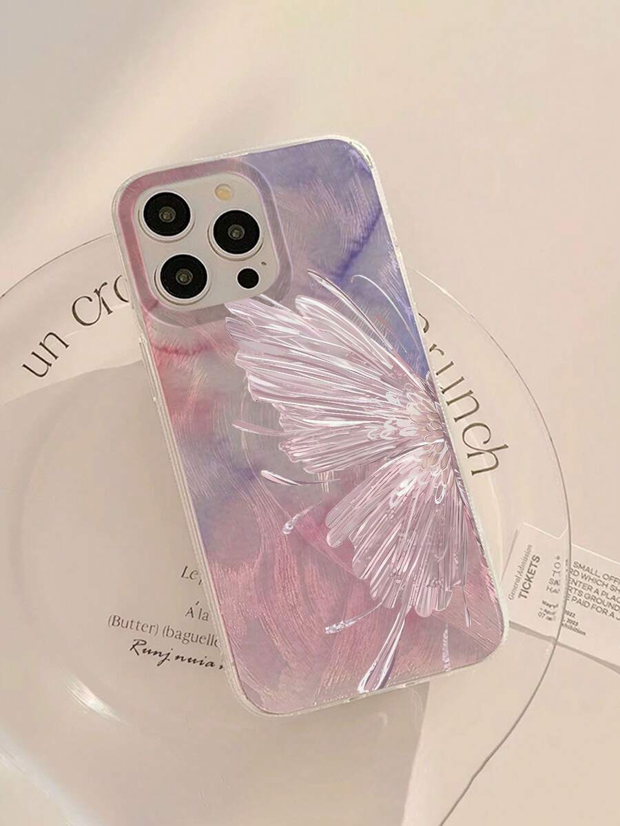 1pc Fashionable New Butterfly Aesthetic Pattern Waterproof Anti-Fingerprint Anti-Scratch Transparent IMD Soft Glossy Smooth Phone Case Compatible With Iphone 11/12/13/14/15/16/16 Plus/16 Pro/16 Pro Max/17/17 Air/17 Pro/17 Pro Max