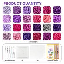 5000/10000/40000 件 2.6 毫米保险丝珠套件，24 色盒装，各种图案参考说明，钥匙扣环，方形钉板，生日、毕业典礼、情人节、万圣节派对礼物，散装 2.6 毫米保险丝珠补充套件 - 裝飾珠珠套裝 - 查看 13
