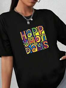 180g pure Cotton Vintage Y2K Happy Mondays English  Rock Band Promo Music T shirt Size M Casual Top For Everyday Wear Summer Stretched Comfortable streetwear Versatile Unisex female designer clothes T-Shirt For Women Casual Women Top Graphic Tees women fashion - Negro - Ver 1