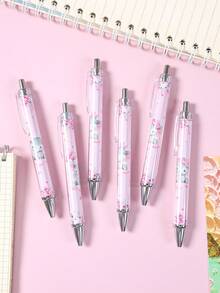 6 Stücke rosa Elefant Kugelschreiber mit schwarzer Spitze, einziehbare Stifte, Unterschriftsstifte, Gender Reveal Party Geschenke, Baby Shower Dekorationen, 1. Geburtstags Party Deko, Bridal-Shower Geschenke, Erste Geburtstags Party Geschenke, Baby Mädchen Party Zubehör, Baby Mädchen Shower Dekorationen