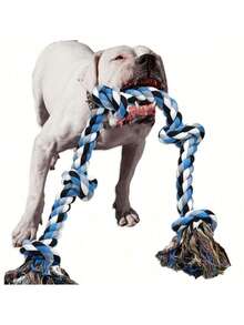加厚狗狗牵引绳玩具 - 坚固耐用，可用于清洁牙齿，适合拔河和重度咀嚼。适合所有犬种和体型，包括幼犬和成年犬。这款牵引绳玩具结构坚固，采用加固设计，是活跃犬类的理想选择。 - 彩色 - 查看 12