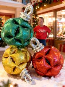 20/60 pezzi Set di palloncini natalizi laser - Palloncini a stella olografici rossi/oro/verdi da 18" + Palloncini a forma di "0" in foil, ideali per decorazioni natalizie, decorazioni interne/esterne, Capodanno, decorazioni per la stanza del 2026, feste di compleanno e altri eventi e vacanze a tema