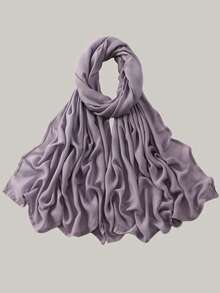 1条高品质女士纯色莫代尔头巾,优质宽边双缝包边,轻盈透气舒适面料,适合日常佩戴,也可搭配长袍穿着。 - 彩色 - 查看 30