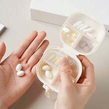 1Pc Layered Pill Box Portable Packaging Box Seven-Day Moisture-Proof Sealed Tablet Storage Box Mini Zipper Travel Portable Pill Box - White - View 2