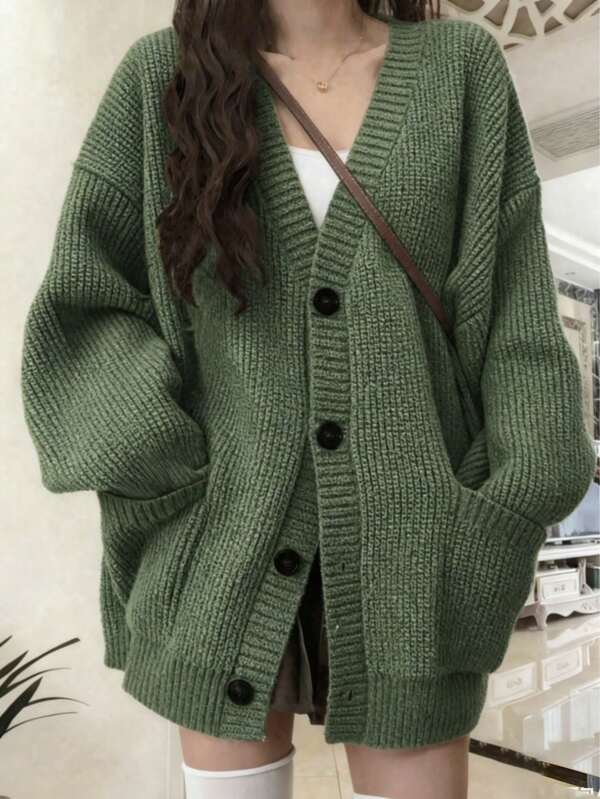 レディース ファッショナブルでエレガントな ニットカーディガン、秋冬新作