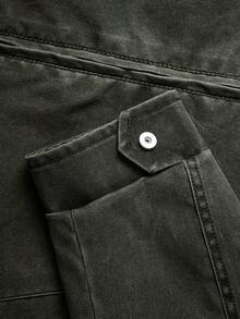 Men Fake Zipper Pocket Solid Party Casual Jacket Boyfriend Gift For Vacation Commuting Work Street, Fall