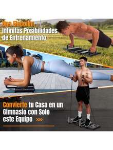 YUDSKU Tabla de Flexiones 30 en 1 Ajustable en Longitud según Anchura de Hombros, Conteo de Tiempo Automático, Soporte Antideslizante y Ligas de Resistencia – Push Up Board para Fitness y Gym en Casa - 1 - Ver 8