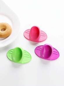 耐热烤箱手套，方形防滑手柄，适用于烤箱和微波炉，处理热锅，烘焙用途，耐热指套，现代厨房工具，硅胶厨房隔热指套 - 彩色 - 查看 3