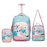 Spector Kit Mochila Lancheira Estojo Rodinhas Infantil Feminina Escolar