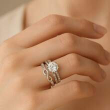 Kit 4  Style Rings Wholesale Varnish Bath Jewelry - Bạc - Xem 1