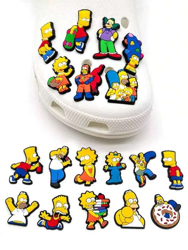 Disney 18pcs The Simpsons Jibbit2 PVC Soft Shoe Clips, Removable Decorations For , Shoes & Sandals