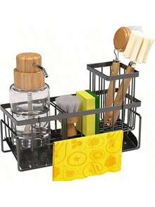 Effective Drainage Kitchen Sponge Rack, Soap Rack, More Durable Material, Sloped Design To Prevent Water Accumulation, Independent Towel Rack Effectively Prevents Mildew, Kitchen Storage, Wall-Mounted Plastic Bathroom Rack, 3-Tier Hanging Storage Rack, Bathroom Storage Rack Without Drilling, For Storing Cosmetics, Towels And Toiletries, Unfinished Painted Finish, Suitable For Home And Kitchen Use