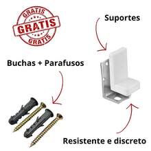 Prateleira Lisa Suporte invisível Reta Branco De Parede Livro Organizadora Cozinha Quarto - Envio imediato - Branco - Visão 3