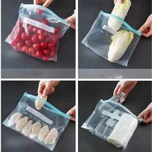 20/12/7pcs Self-Sealing, Transparent, Thick Reusable Sealing Bags, Airtight Fridge Food Bags, Leak-Proof, Suitable For Nuts, Grains, Vegetables, Pasta, Fruits And Snacks, Kitchen Storage Bags, Food Bags, Vacuum Storage Boxes, Refrigerator Storage Bags, Transparent Gift Bags, Resealable, Suitable For Categorizing And Storing Food In The Kitchen - Clear - View 6