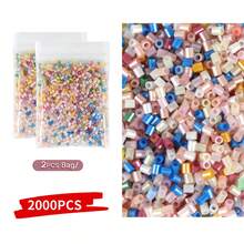 2000 piezas Súper paquete grande de cuentas - Cuentas pequeñas de 2.6 mm, adecuadas para manualidades DIY, cumpleaños, San Valentín, Halloween, decoraciones de fiesta - Compatibles con Perler, cuentas de fusión, hacer slime - Cuentas a granel para manualidades DIY, regalos de fiesta de cumpleaños, proyectos escolares - Cuentas para hacer joyería, materiales para hacer pulseras, kit para hacer pulseras, suministros para hacer joyería, cuentas para hacer pulseras, accesorios para hacer joyería